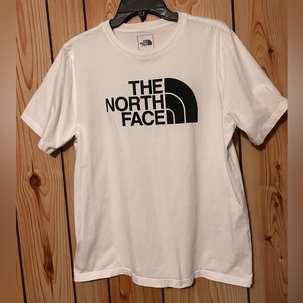 The North Face Women’s White T-Shirt Short Sleeve Logo Size L Cotton